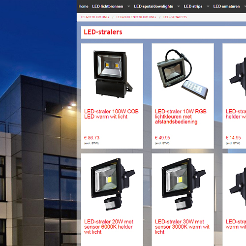 portfolio webdesignbureau website alle ledverlichting