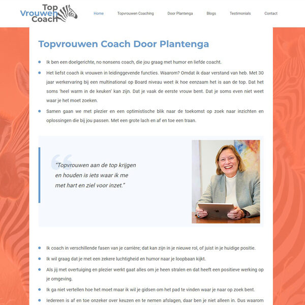 website Topvrouwen Coach Door Plantenga